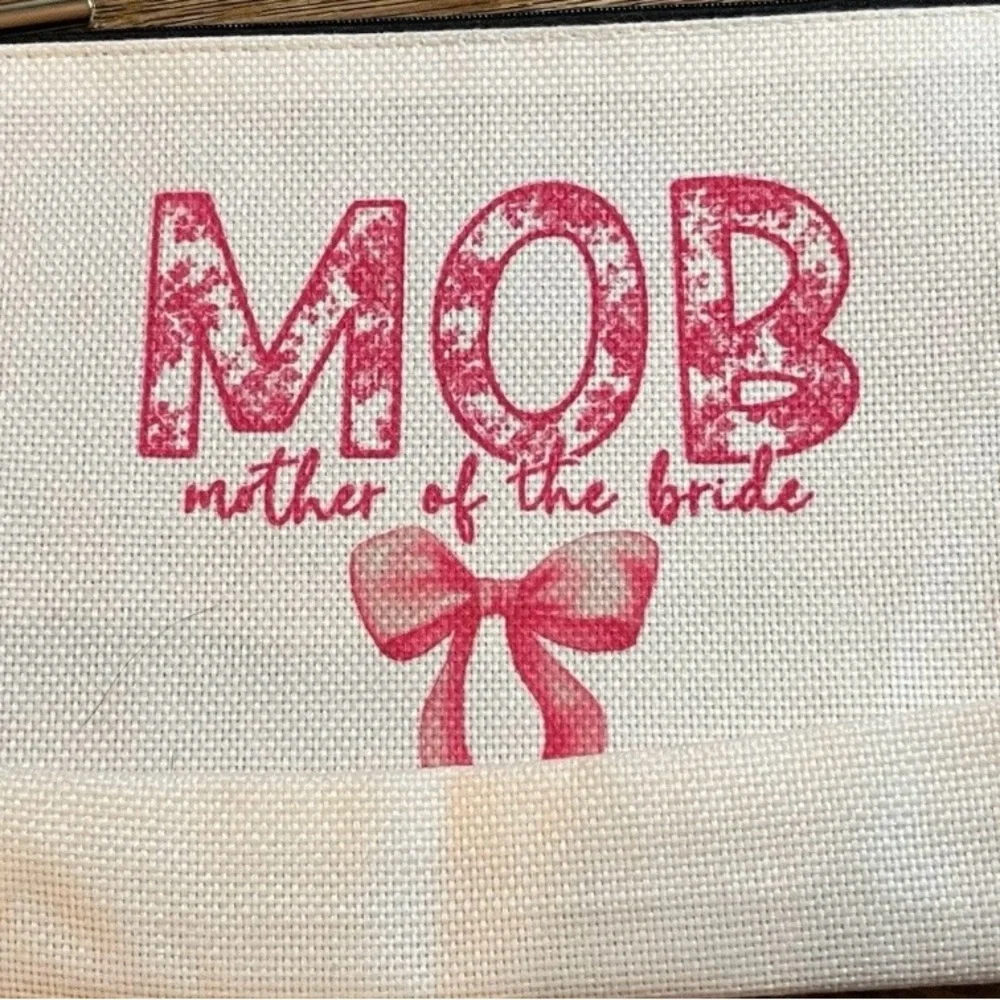 Pink 'Mother of the Bride' Clutch Makeup Bag